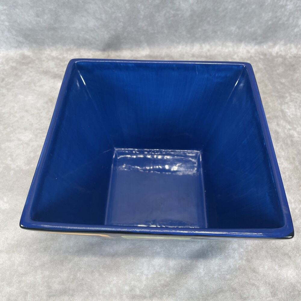 Modern Mary Naylor Designs Large Square Bowl Abstract Geometric 8 x 4.75 in Rare - Picture 4 of 8